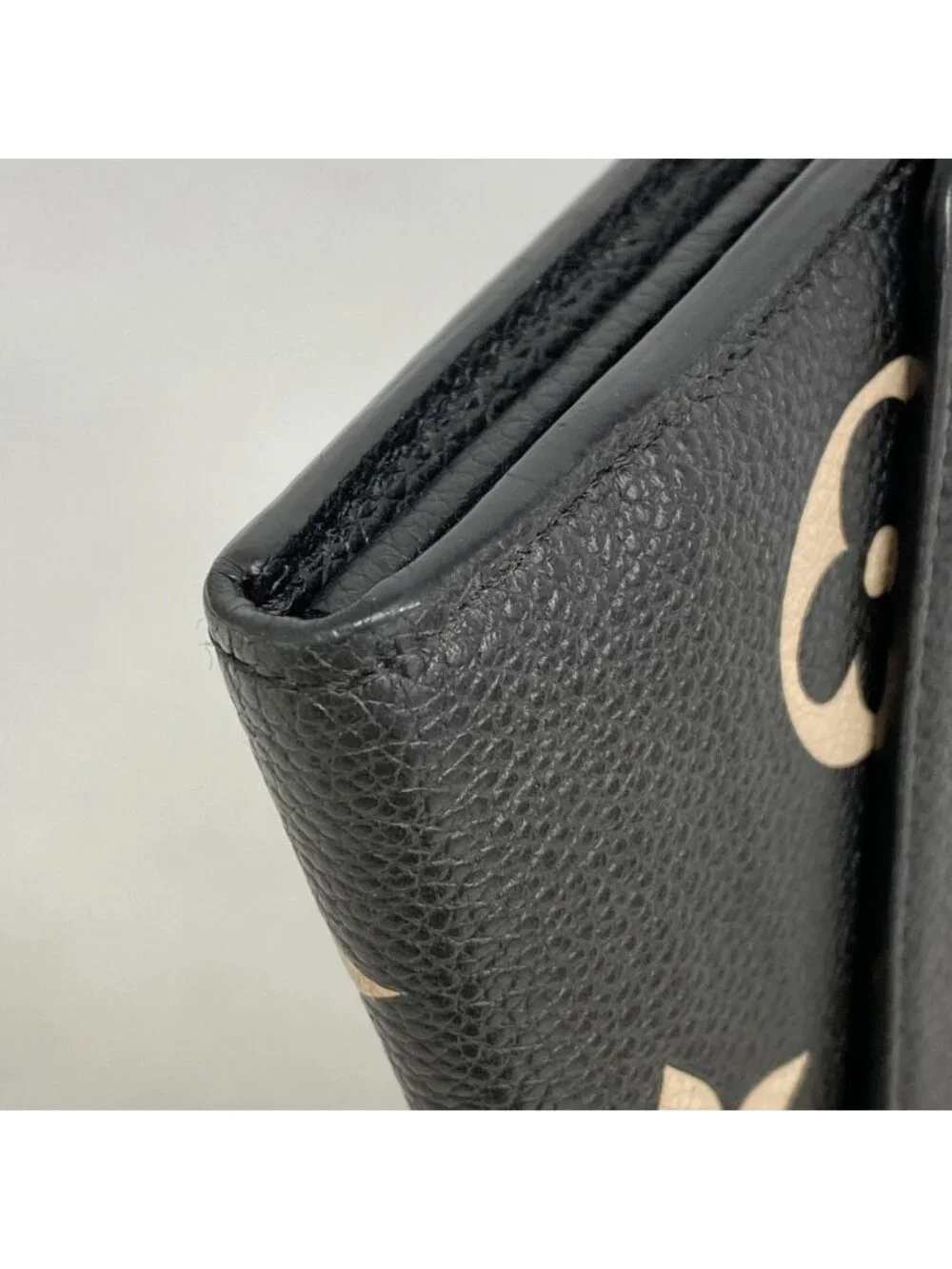 Louis Vuitton Wallet Monogram Empreinte Bicolor Portefeuille Sarah Black Beige